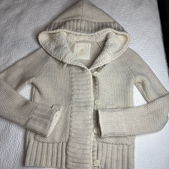 Zara Cream Button-Up Hooded Cardigan - Picture 5 of 12